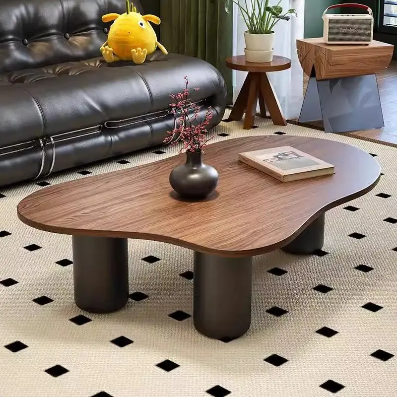 

！@French Antique Style Walnut Small Tea Table Light Luxury Simple Coffee Table for Home or Apartment Living