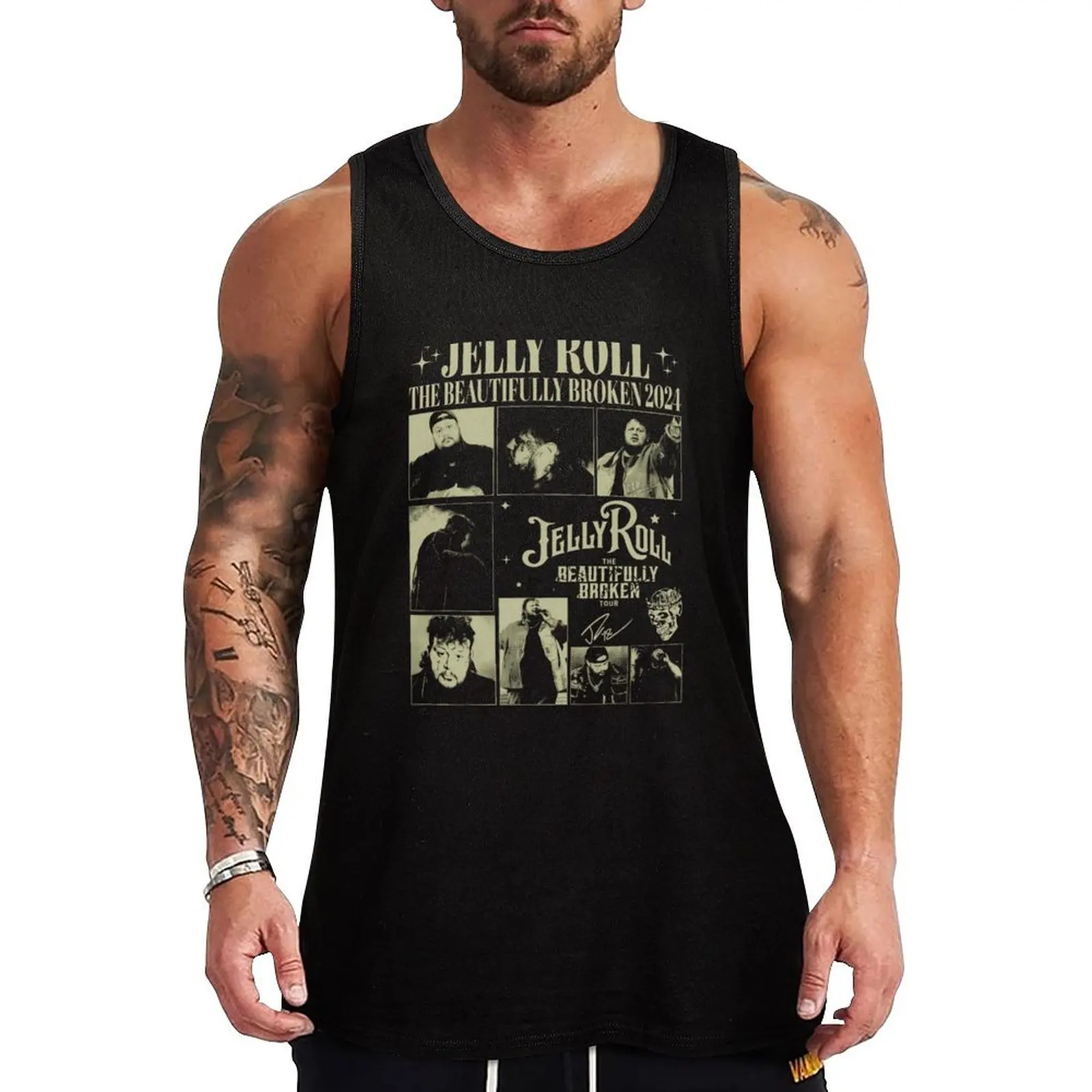 

90s Jelly Roll 2024 Concert Tank Top Quick Dry Running Tank Top Sleeveless Sports Shirt