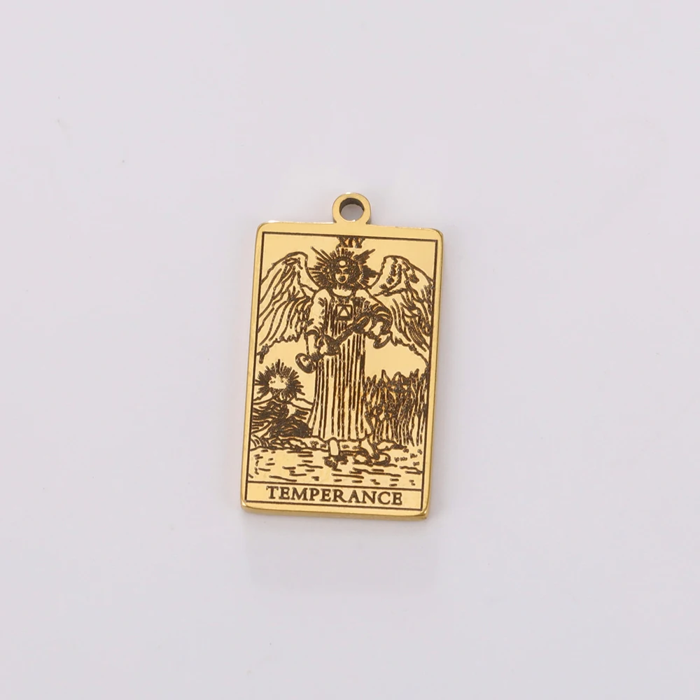 Dawapara Tarot-Kartenanhänger für die Schmuckherstellung, Astrologie, Tarotkarten, Major Arcana, magisches Amulett, Anhänger aus Edelstahl – Detail 23