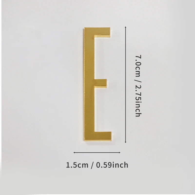 Goldene selbstklebende Hausnummern aus Metall mit englischen Alphabet-Buchstaben für Wohnung, Zimmer, Tür, Tisch, Briefkasten, Zahlenaufkleber, 7 cm – Detail 11