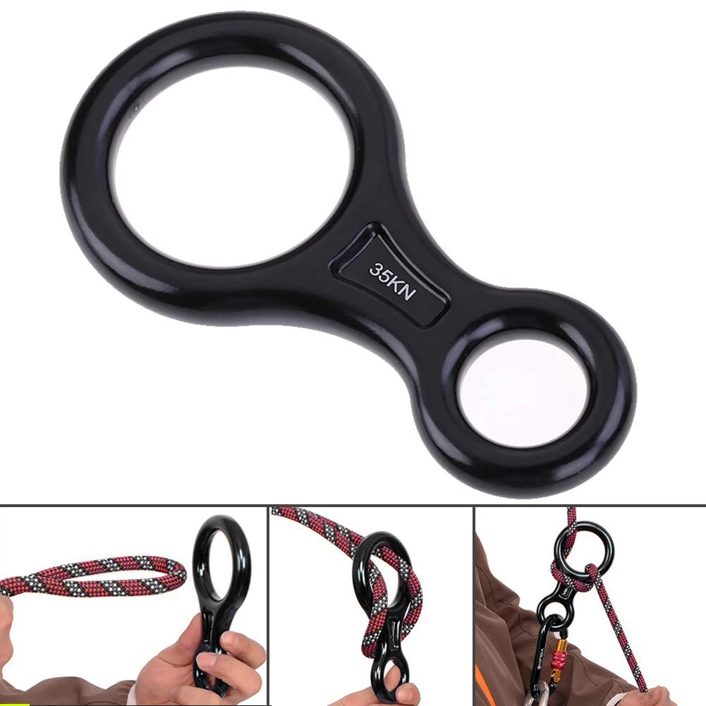 ABME New 35KN Figure 8 Climbing Descender Aluminum Alloy Downhill Equipment for Climbing Belaying and Rappeling Device, Orange