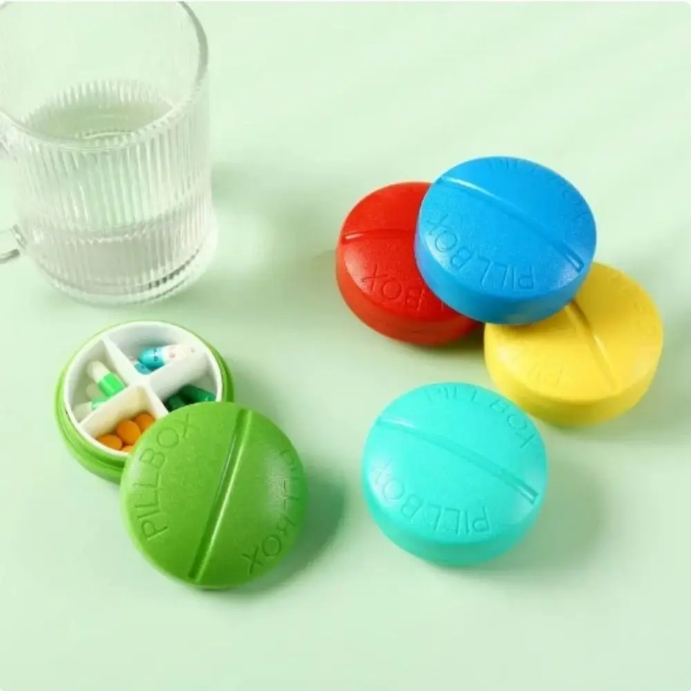 Portable Sealed 4-cell Pill Box Dust-proof Safety Mini Pill Health Box With Lid Medicine Storage Box Convenient Organizer