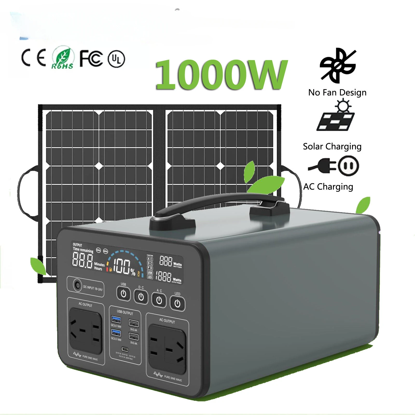 

yyhc Outdoor 1000W Portable Power Station Home Solar Generator 2000W / Factory Price Energy Storage Supply