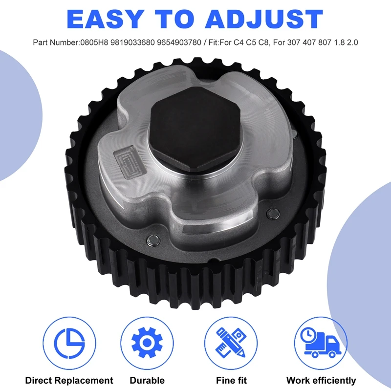 Engine Timing Gear Phase Adjuster Camshaft Sprocket 0805H8 9819033680 9654903780 For Citroen C4 C5 C8 Peugeot 307