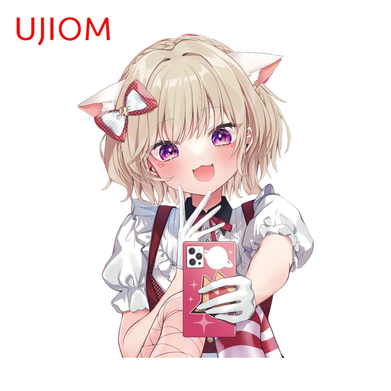 UJIOM Shishiro Botan Lovely Wall Sticker Light Golden Short Hair Purple Eyes Decal Suitable for Living Home Decoration