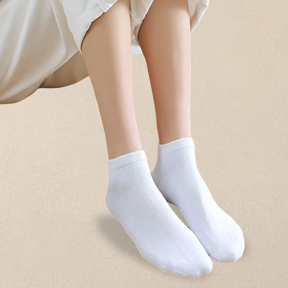 10 Pairs Women Pure White Socks Are Simple And Versatile Fashionable Soft Comfortable Lightweight Breathable And Casual Socks