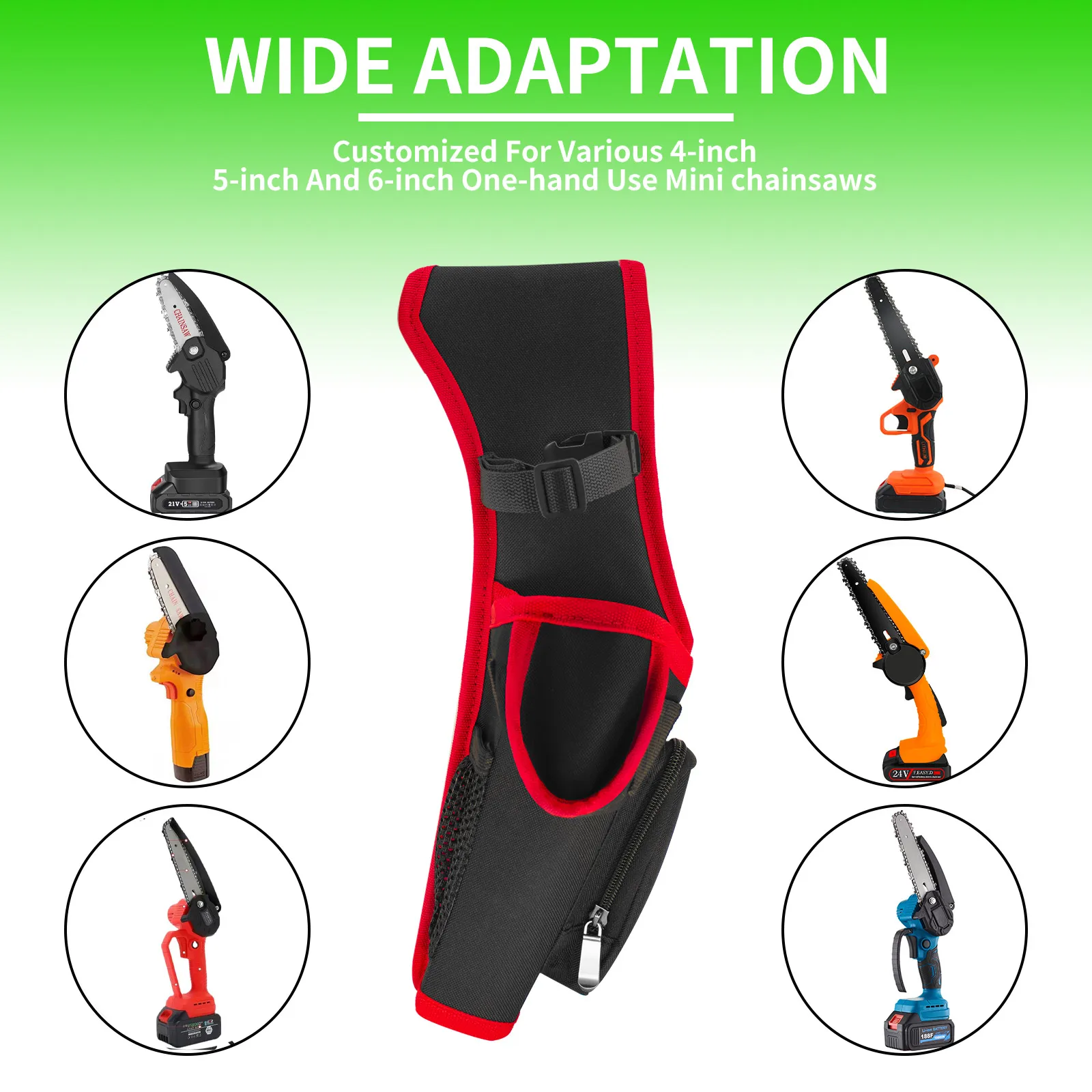 Mini Chainsaw Holster Belt Holder, Hands-free & Fast Draw, Small Chainsaw Bag Tool Holder for Handheld Battery Powered Chainsaw