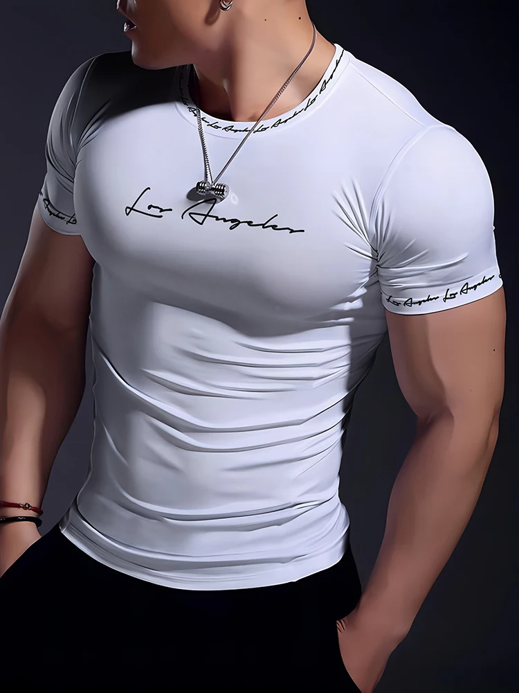 

3D Printed Men's Fashionable T-shirt Urban Street Style Men's Short-sleeved Shirt Running And Sports Men's Fitness T-shirt