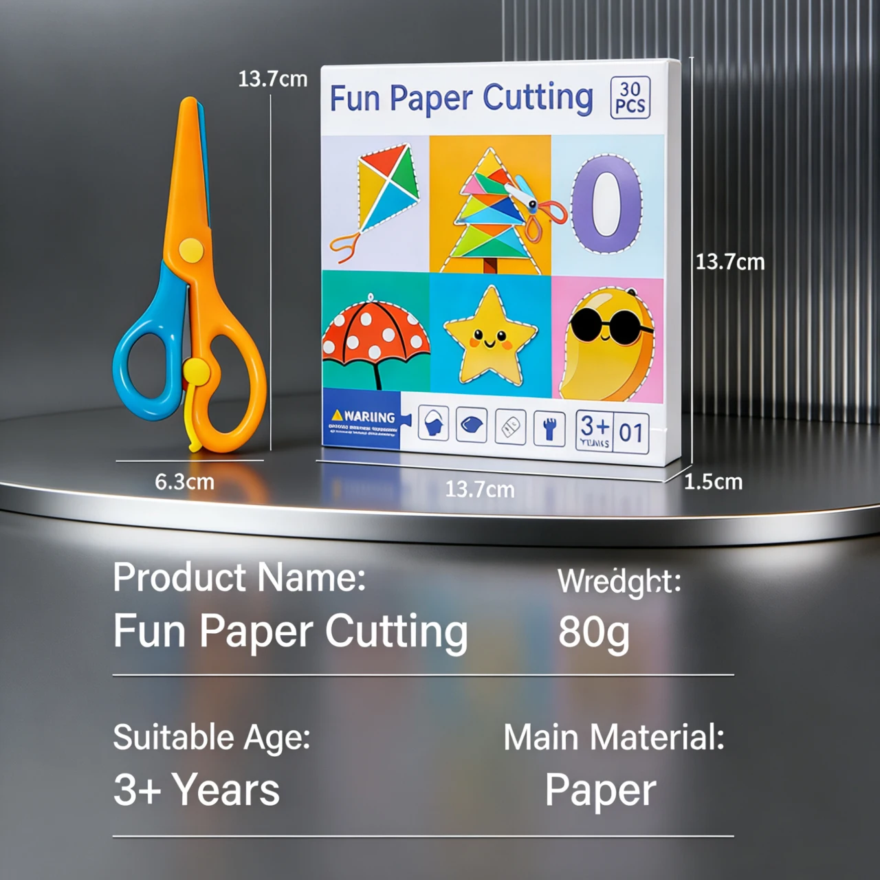 กระดาษตัดลายการ์ตูนสำหรับเด็กอนุบาลโดยเฉพาะ ปลอดภัยด้วยกรรไกรแบบเด้งกลับ ฝึกทักษะการใช้มือและพัฒนาสมองสำหรับเด็กเล็ก