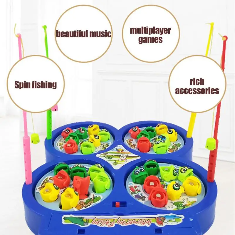 Set di giocattoli da pesca magnetici interazione genitore-figlio gioco di pesca magnetico educativo regali di compleanno per bambini 4 canne da pesca