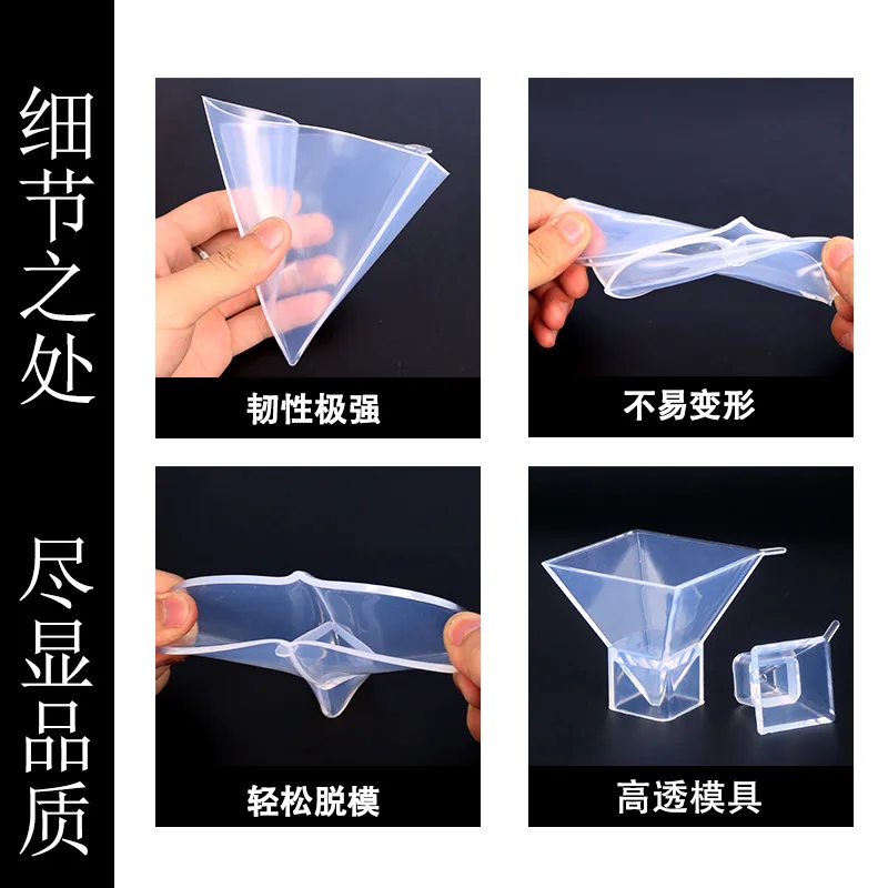 DIY Epoxy Resin Mold High Transparent Pyramid Silicone Mold Dried Flower Ornaments