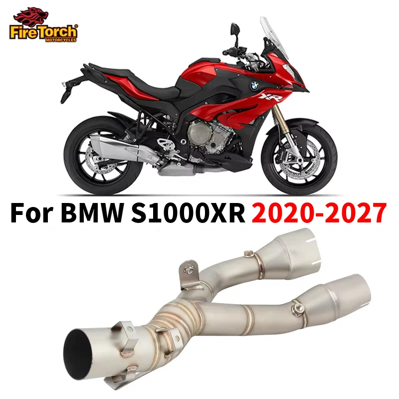 Slip-On für BMW S1000XR 2020 - 2027 Motorrad-Auspuffanlage Modifiziertes Edelstahl-Mittelrohr zur Verbindung mit dem Original-Schalldämpfer