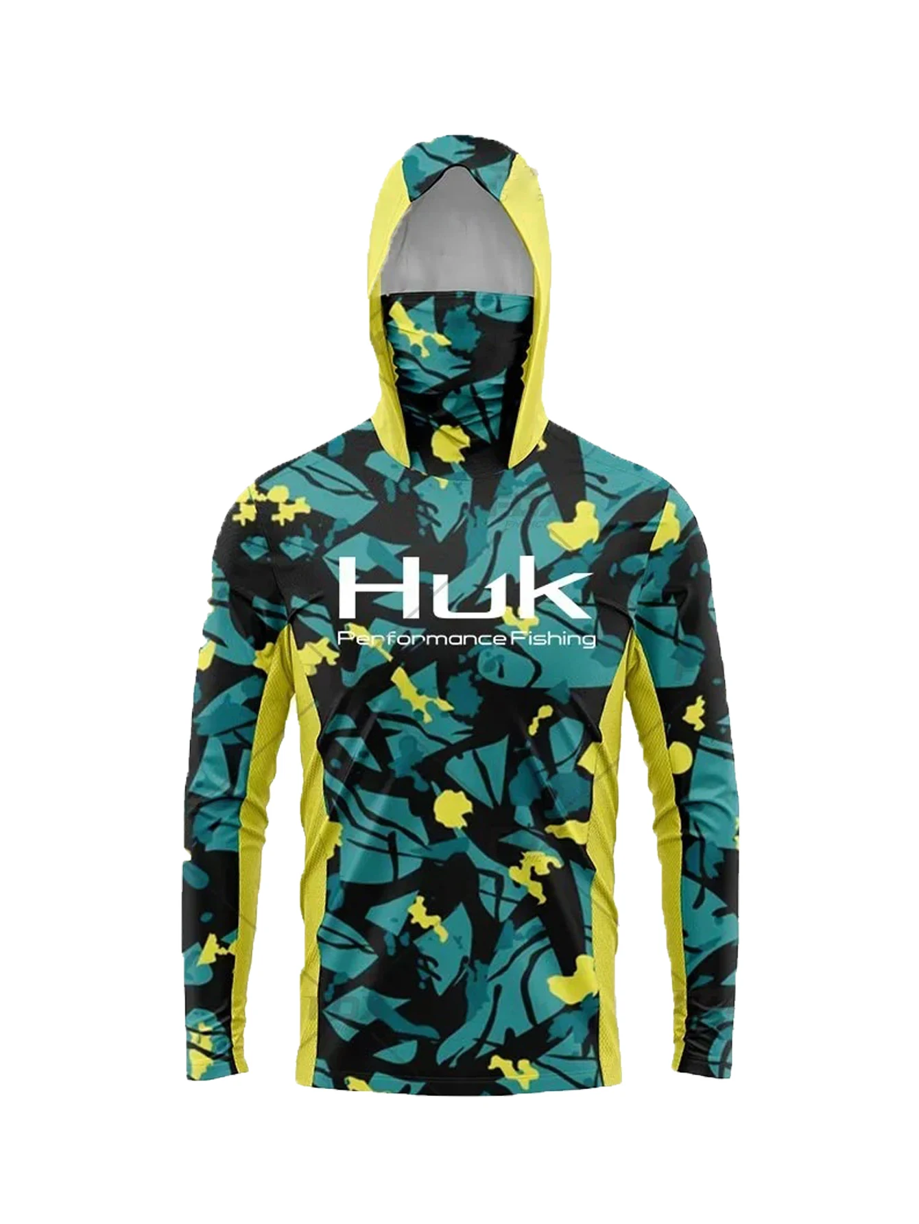 Long Sleeve Fishing Shirts Men Sun Protection Hoodie Mask All-in-one Fishing Clothing Hunting Camping Angling T-shirt Upf view 5