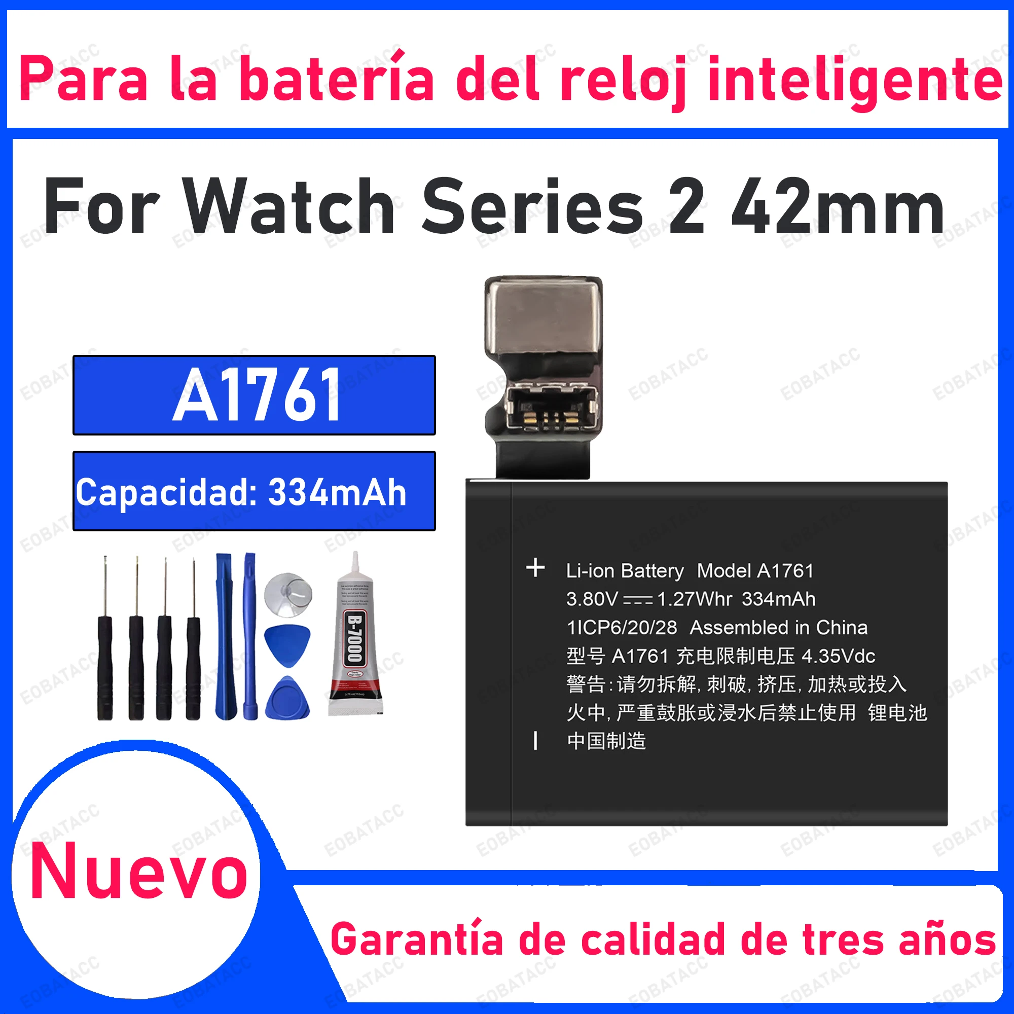 

334mAh 100% New A1761 Battery For Series 2 42mm Watch Replacement Bateria+Free Tools