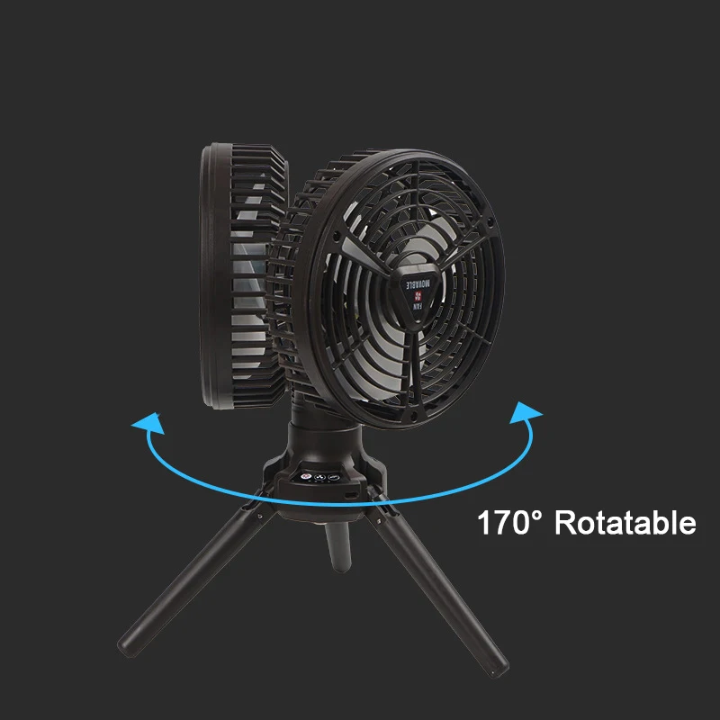 Camping Fans for Tents 10400mAh USB Rechargeable Battery Operated Fans with LED Lantern Folding Tripod for Desk Fishing Office