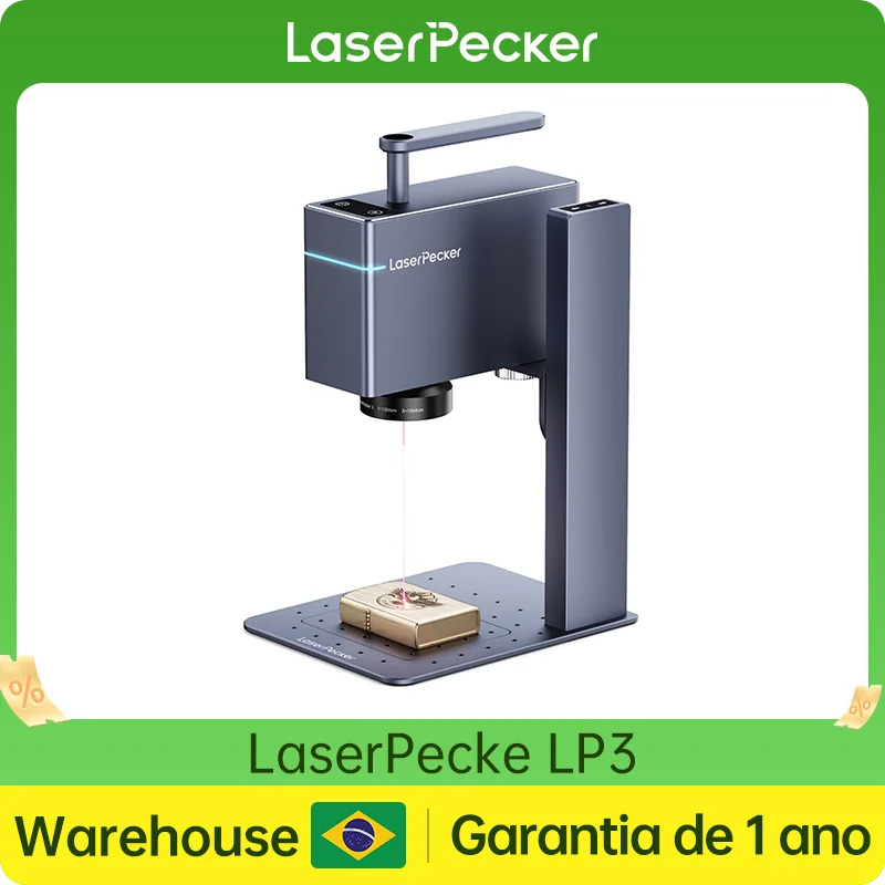 LaserPecker Gravador a Laser Portátil MINI Gravador CNC Portátil Com 10KW 4k Bluetooth 5.0 para Metal Plásticos Coloridos LP3