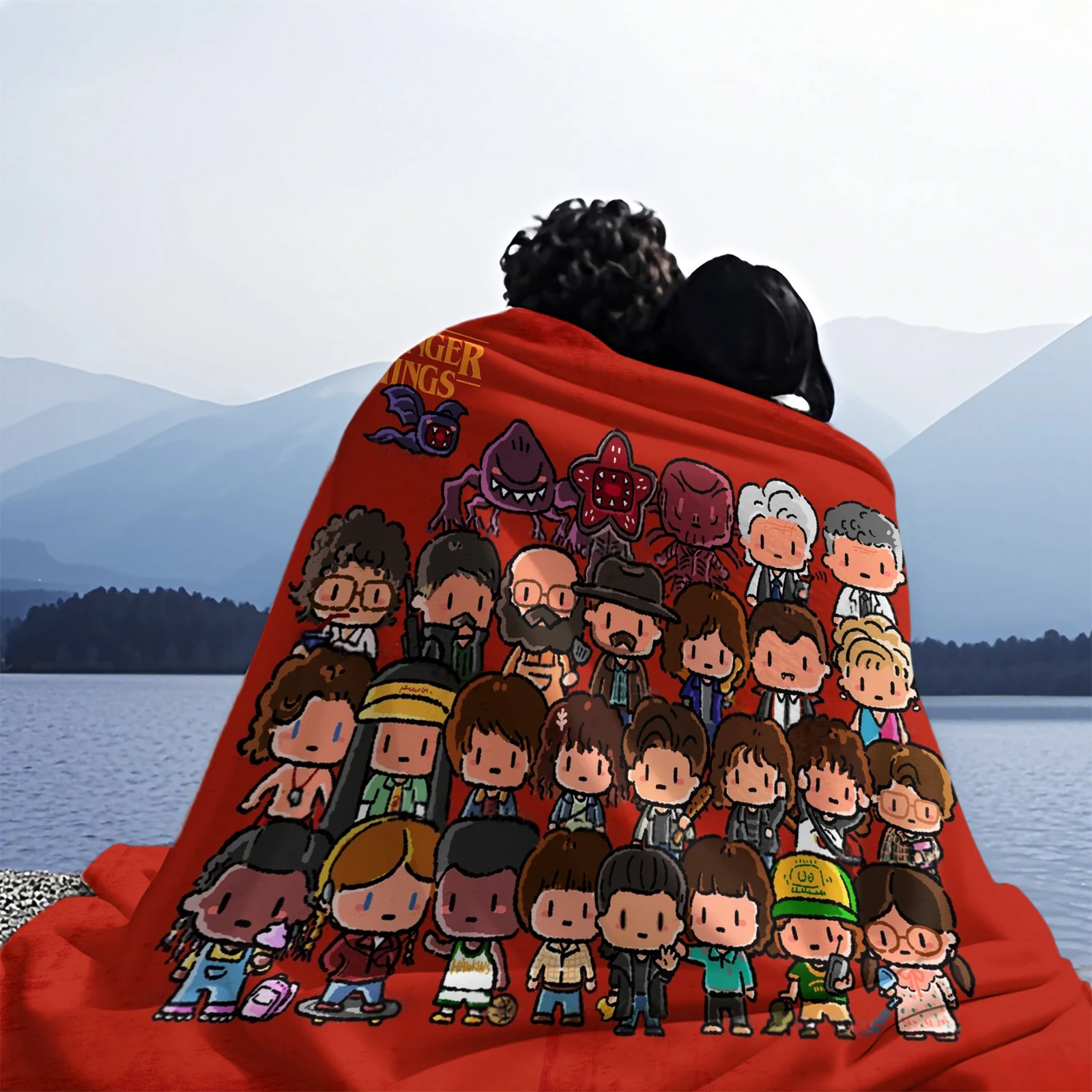 Science Fiction Horror S-Stranger T-Things Blanket Cartoon Character Pattern Collection  Flannel Blanket Soft Decortive Blanket