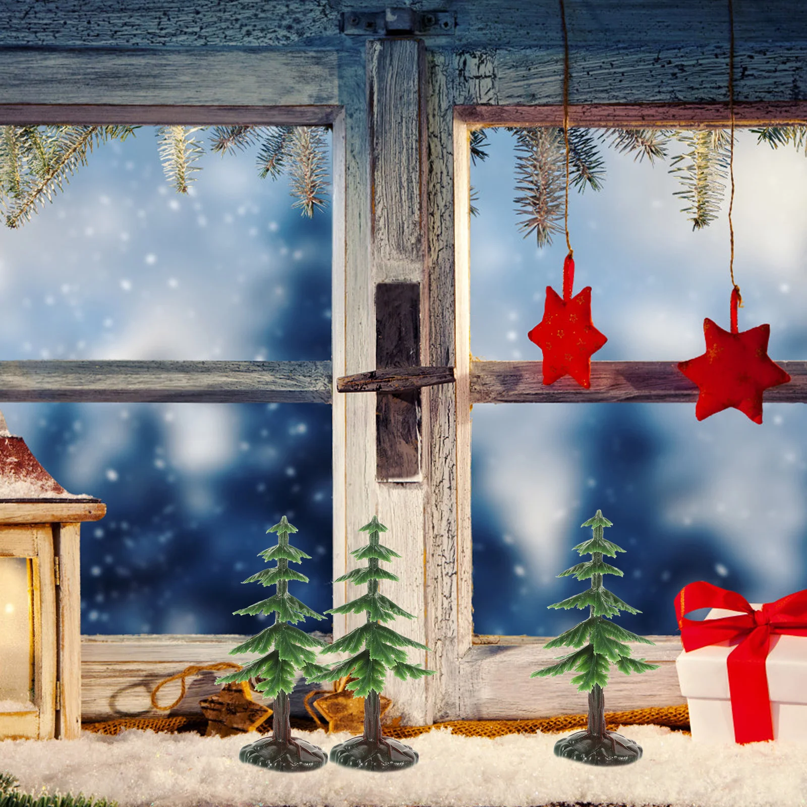 

20pcs Miniature Christmas Tree Decoration Model Toy Sand Table Figurine Fake Tree Decor Indoor Garden nament Creative Party