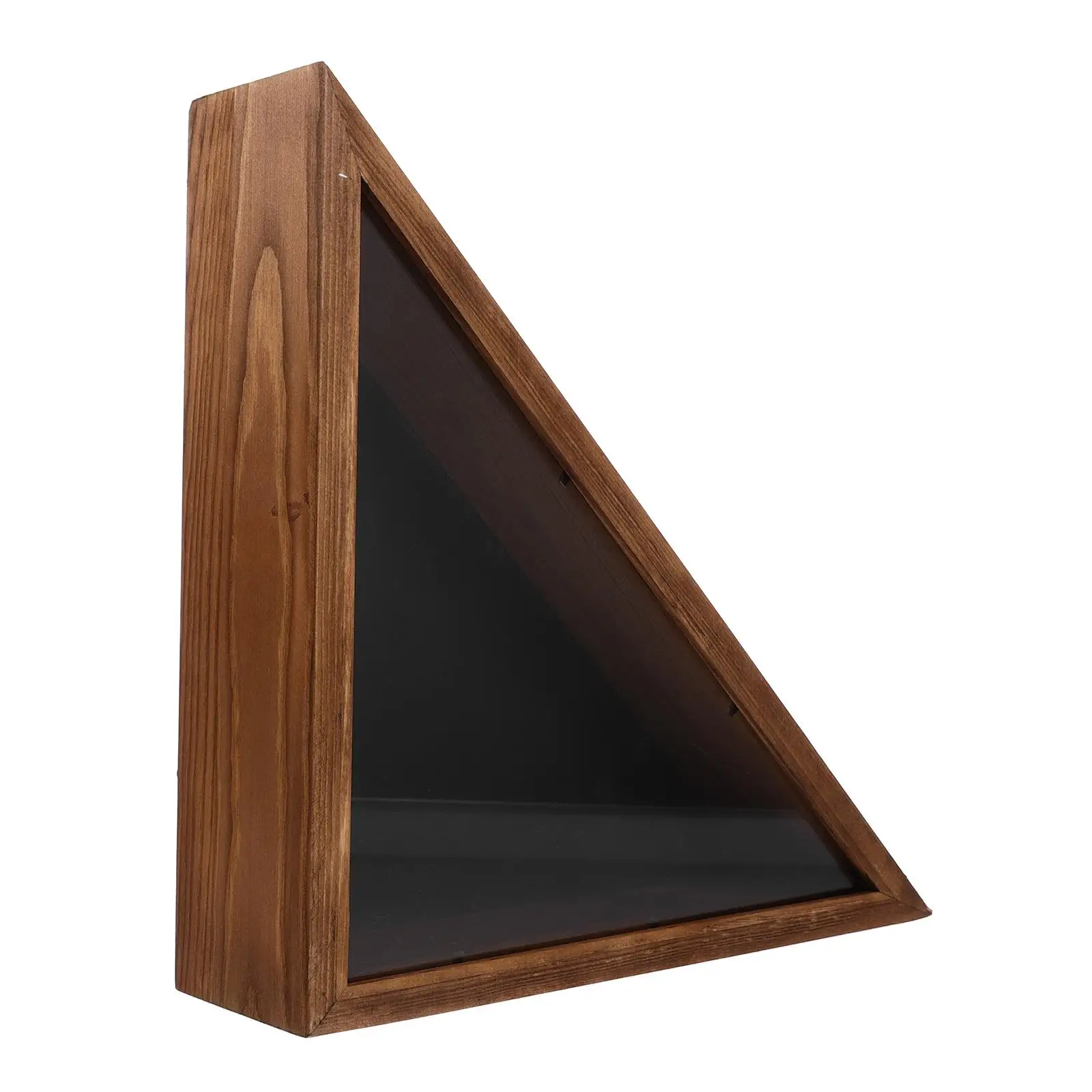 

Wooden Triangle Flag Case Display Box Storage Container Holder Brown Home ganization Flag Storage Box Wood Wall Decor Triangular