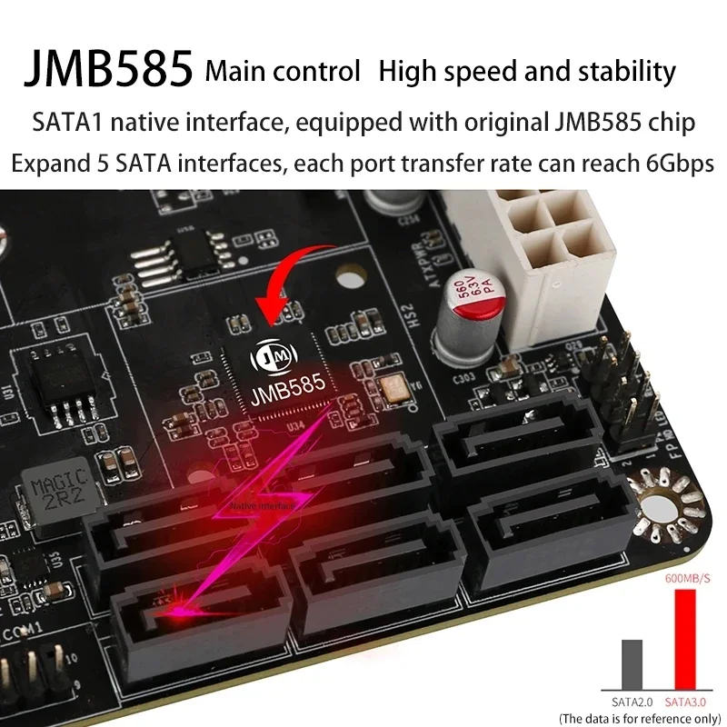Placa-mãe NAS J6413 J6412 2 * Intel i226-V 1 * RTL8125BG 2.5G LANs 2 * NVMe 6 * SATA3.0 2 * DDR4 1 * PCIe Mini ITX Soft Router Mainboard