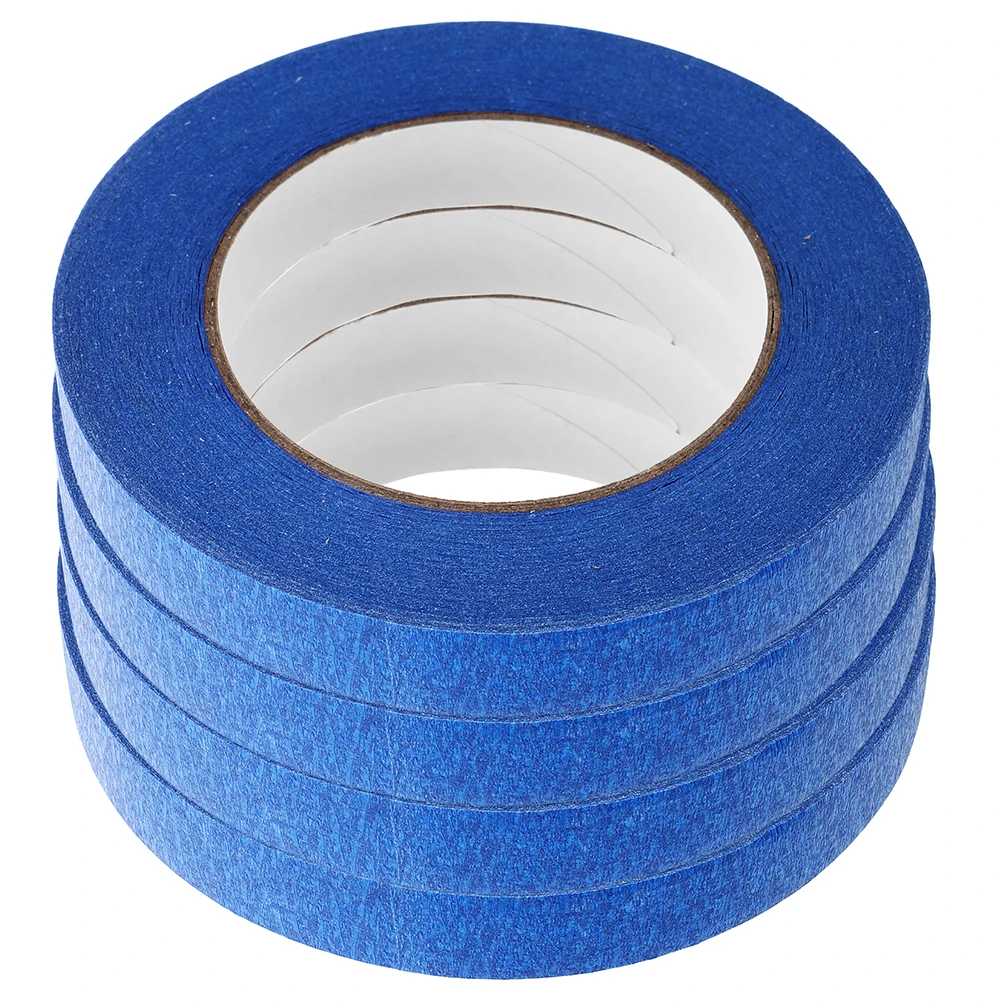 4pcs 4 Rolls Automotive Masking Tape Car Paint Colored Adhesive Crepe Paper Edge Protector Thin Low Tack For Diy