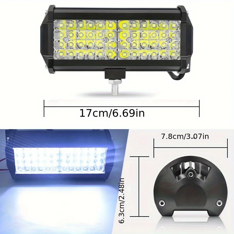 1Pc 12V 6000K LED Bar Lights 6.69 Inch 4 Row LED Light Bar for Off Road Truck 4x4 Atv Boat Car light