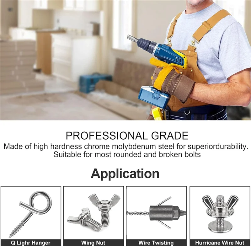 

AT29-1/4" Wing Nut Drivers Power Wing Nut Drill Bit Forpanel Nuts Screws Eye C Hook Bolt