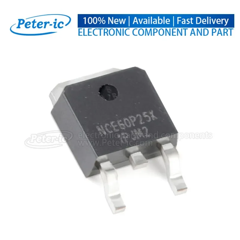 (5pcs) NCE60P25K TO-252-2 60V 25A 45mOhm 10V,20A 90W 3.5V 250uA 1PCSPChannel MOSFETs Available Peter-ic