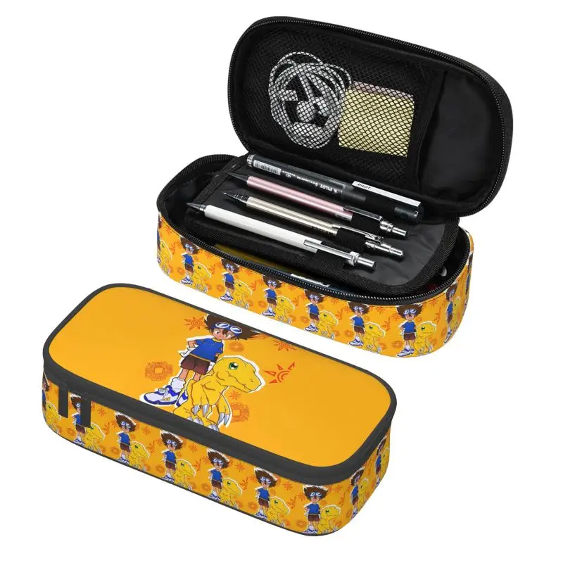

Digimones Adventure Anime Kawaii Pencil Case Girl Boy Large Storage Pencil Pouch Students Stationery