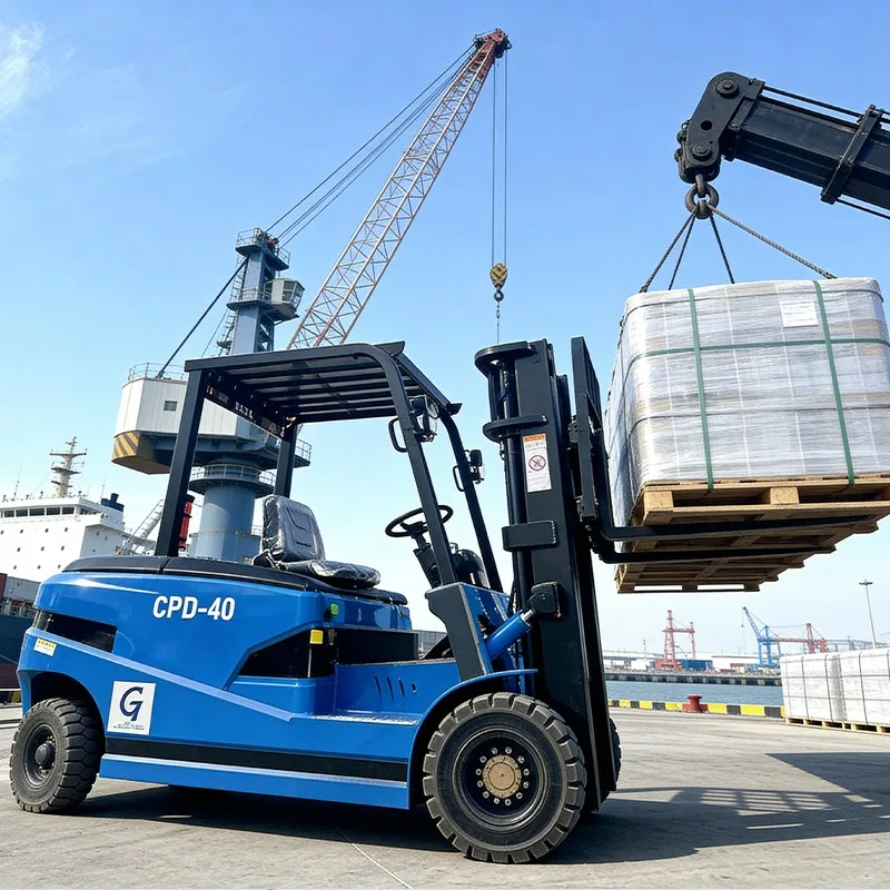 Customized 1-year Warranty 4 Ton Electric Forklift With 3-6m Lifting Height And Lead-Acid Battery For Warehouse Shelf Access