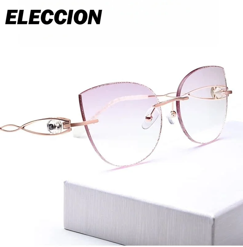 ELECCION بدون شفة وصفة طبية نظارات نظارات للقراءة حافة مع الفضة النساء طويل النظر نظارات نظارات مكافحة بلو راي قصر النظر