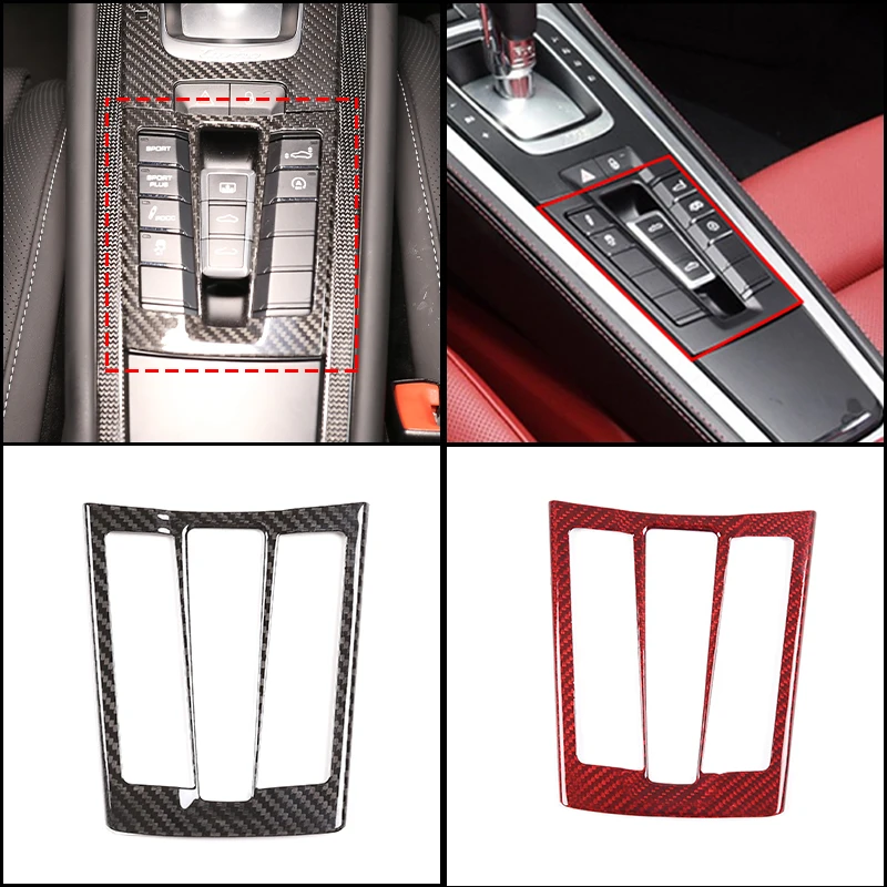 

Real Carbon Fiber Center Console Button Panel Trim Cover for Porsche 718 911 2012-2025 GT4 RS Style 1Pc