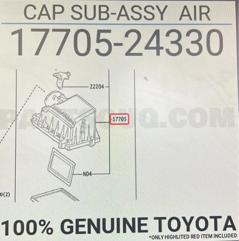 

17705-24330 Engine Air Cleaner Box