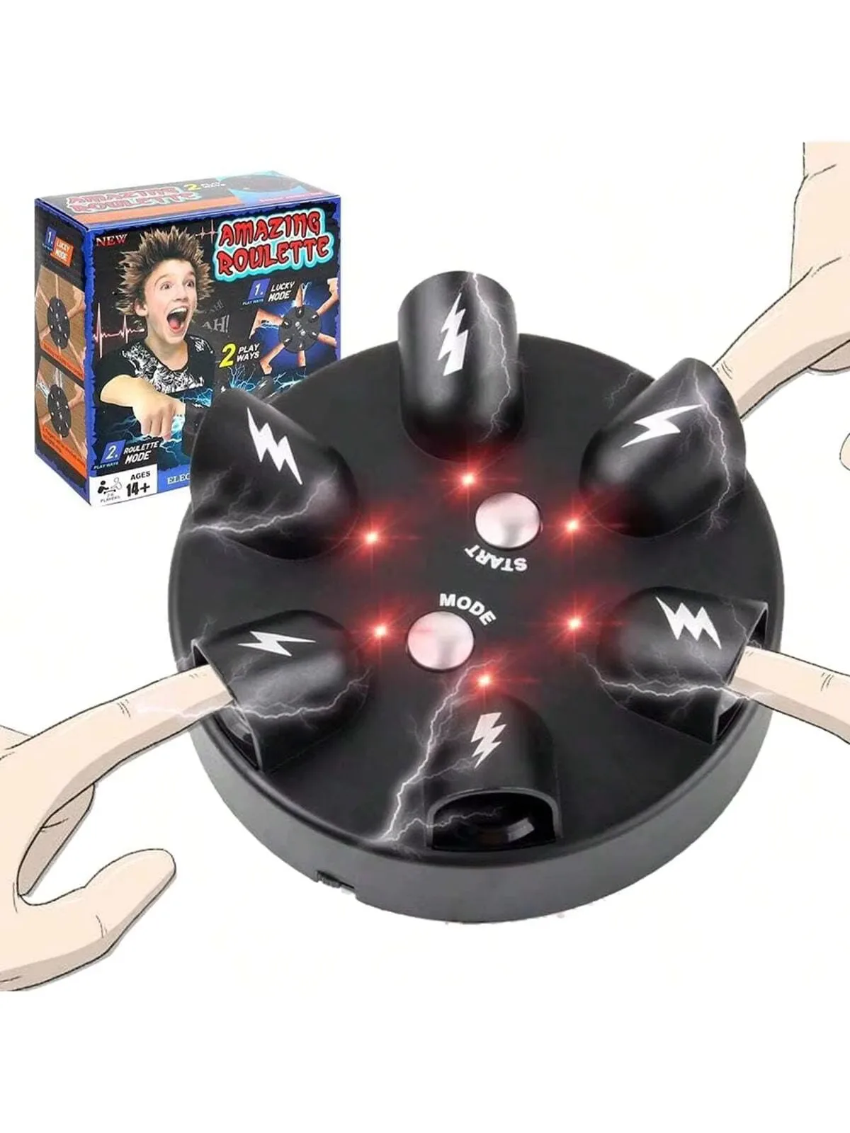Lucky Finger Six-Finger Roulette Party Game - Fun Electric Shock Lie Detector Toy Finger Vibration Game Ideal Party Gift