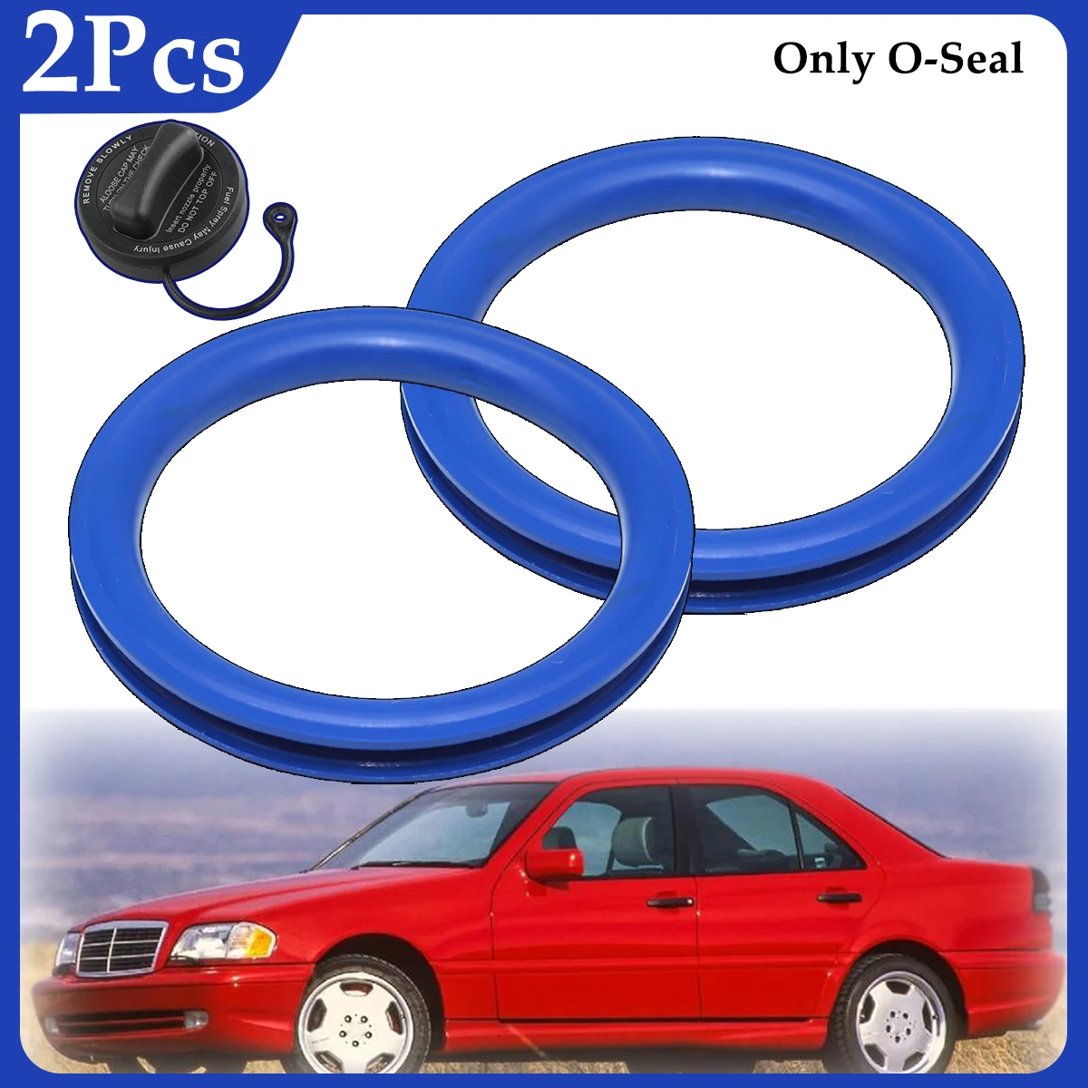 2Pcs Tank Cap Seal For Benz C-Class W203 2000-2007 Fuel Filler Neck Gas Cap Repair O-ring Rubber Gasket Washer Car Replace Parts