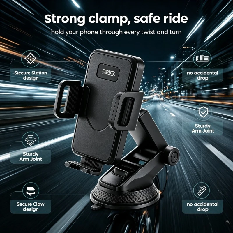 Support universel anti-vibration pour smartphone QDER, rotatif à 360 degrés, support fixe antichoc, cadre résistant à l'usure, pour scooter urbain, moto, voyage en vélo, pour étudiants, toutes tailles, téléphones portables Android et iPhone