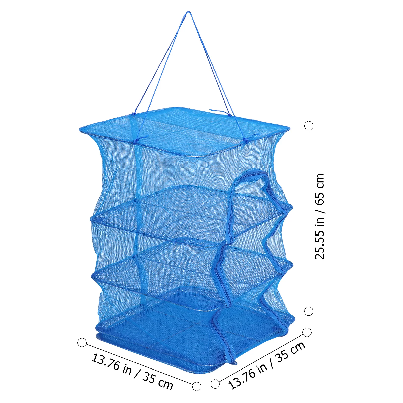 

1pc Foldable Drying Net For Vegetables Fish Multi-Layer Hanging Mesh Dryer With Zipper Storage Rack Indoor Outdoor Use