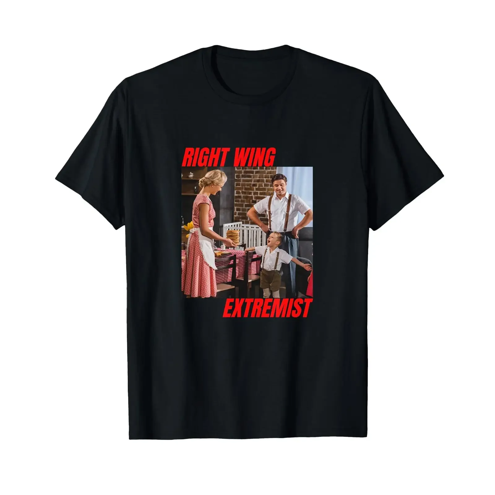 Right Wing Extremist Extremism Mom Breakfast T Shirt black vintage Washed Top For Everyday Wear Unisex Soft Breathable Stylish