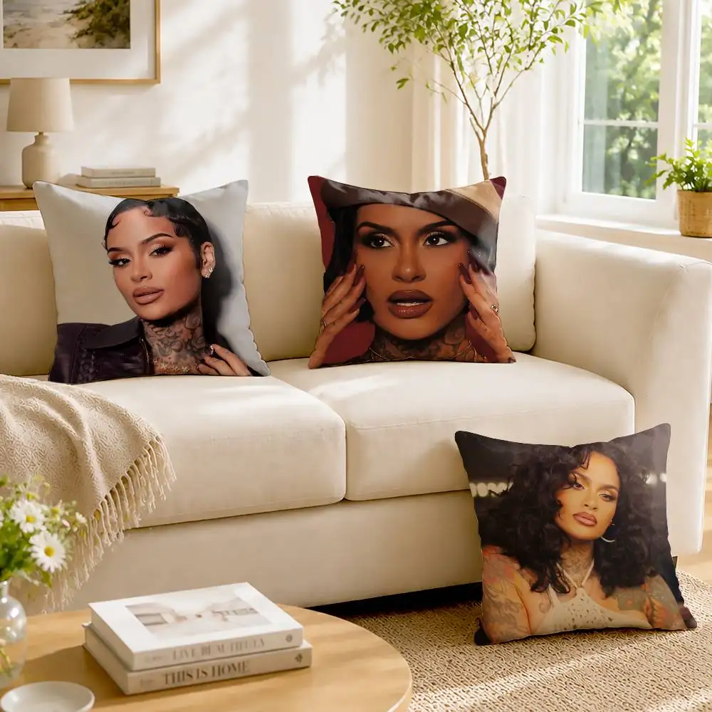 Singer K-Kehlani F-Folded Kehlani Customizable Square Cushion Cover Double Sided Print Pillow Case