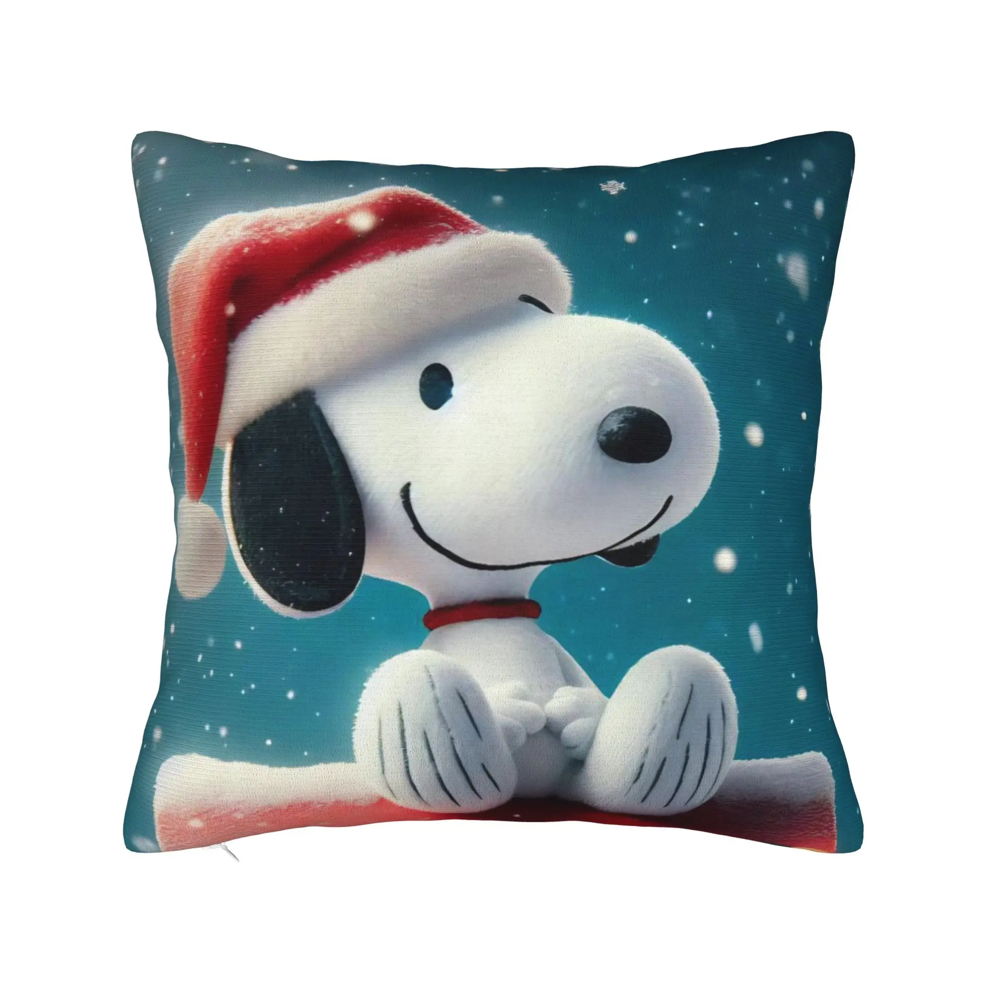 S-Snoopys Movie Square Pillow Cases Xmas Christmas Halloween Cushion Covers Awesome Zipper Decor Pillowcase for Sofa 40*40cm