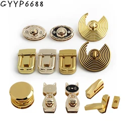 Lua e Gato Forma Metal Press Lock, Turn Locks para Bagagem Bolsas, Bolsa, Fecho de Fecho, Custom Twist Lock Acessórios, 2-5-20Sets