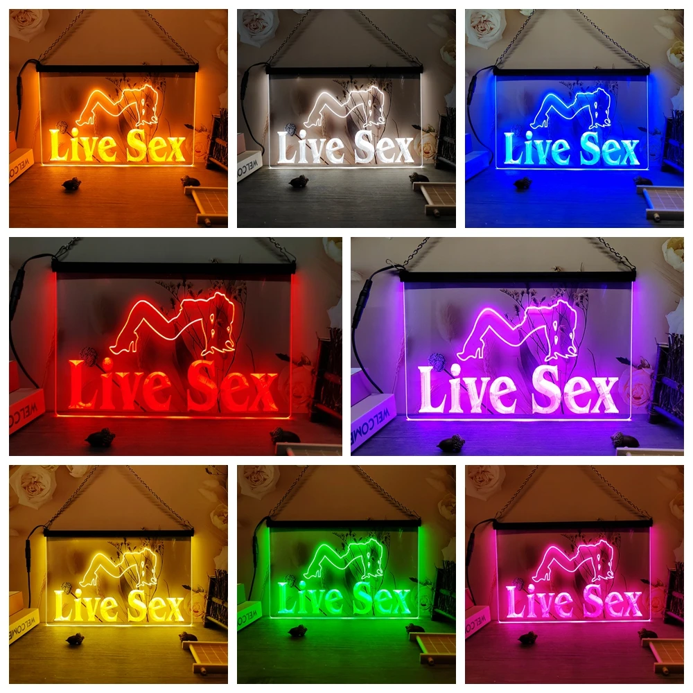 Live Sex Sexy Girl Dancer -3D Carving LED Neon Sign Home Decor Wall Wedding Creative Bedroom Desk