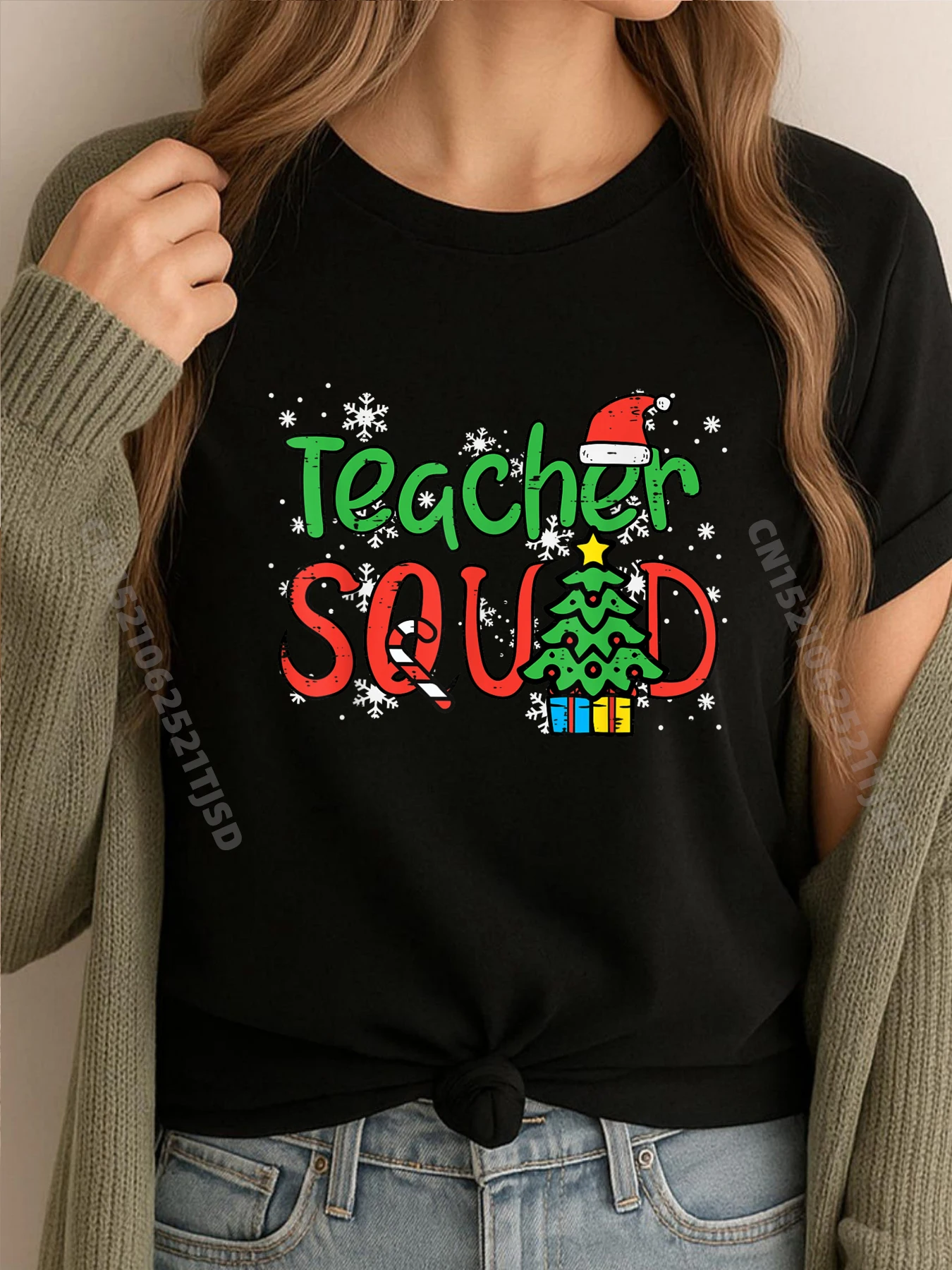 

Christmas Teacher Squad Xmas Teachers Crew Grpahic Tee Men's T-Shirts Vegan