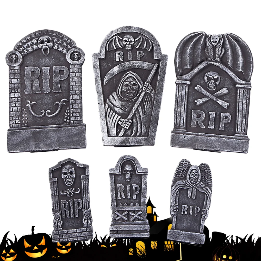 

6 Pcs Vampire Party Lawn Prop Decorations for Home Halloween Tombstone Fake Props Ornaments