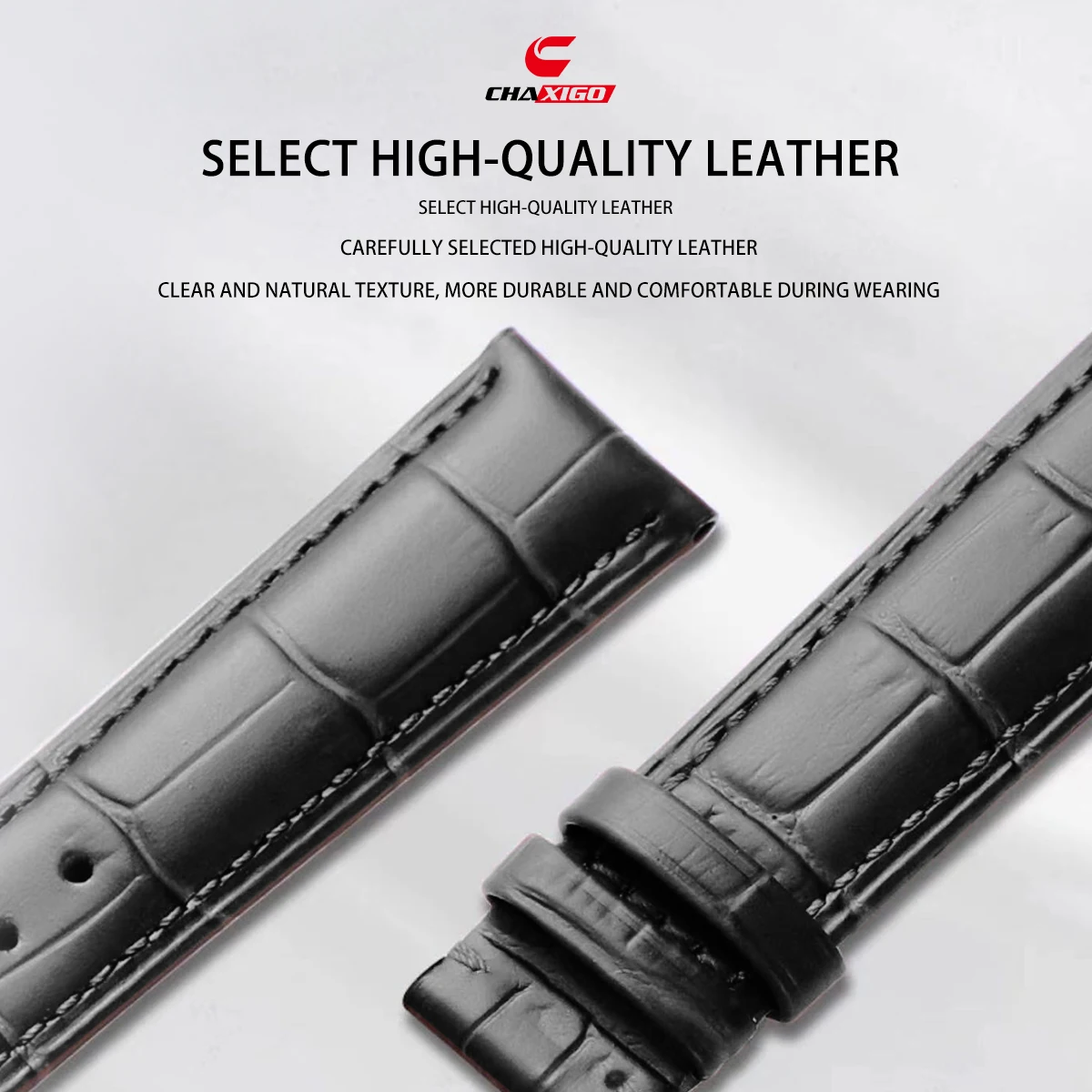 ساعة CHAXIGO للرجال بحزام جلدي، طراز بسيط، مقاومة للماء حتى 30 مترًا، حزام جلدي كلاسيكي، حركة كوارتز