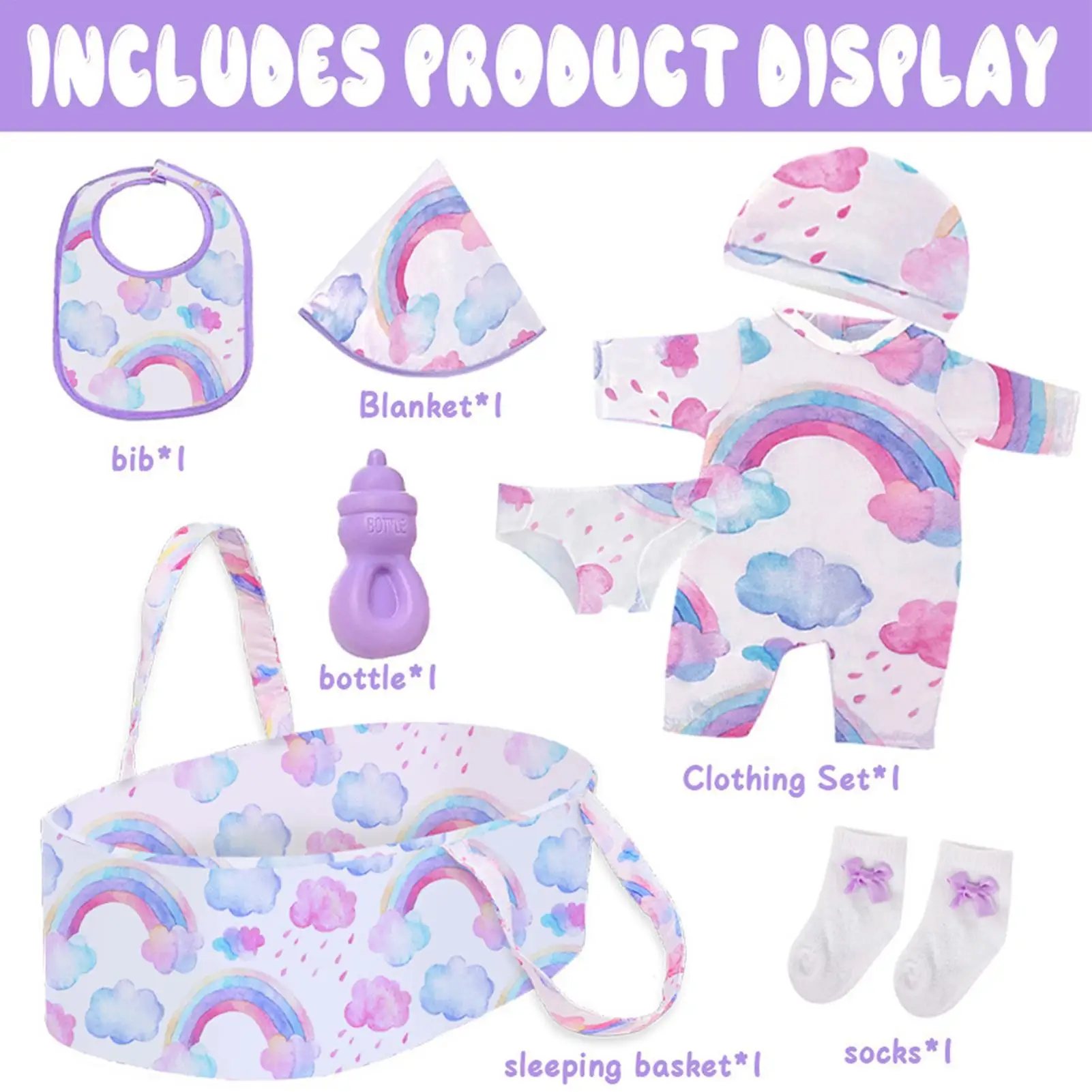 Doll Accessories 18 Inch Playset Outfit Realistic Fashion Doll Clothes Set For Kids Girl Living Room Home Indoor Desktop Display