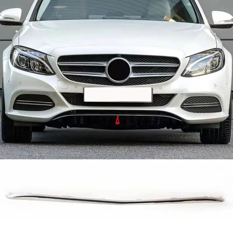 

A2058853123 Front Bumper Lip Chrome Chromium Trim Spoiler Splitters Diffuser Parts For Mercedes Benz C Class W205 250 220d 220