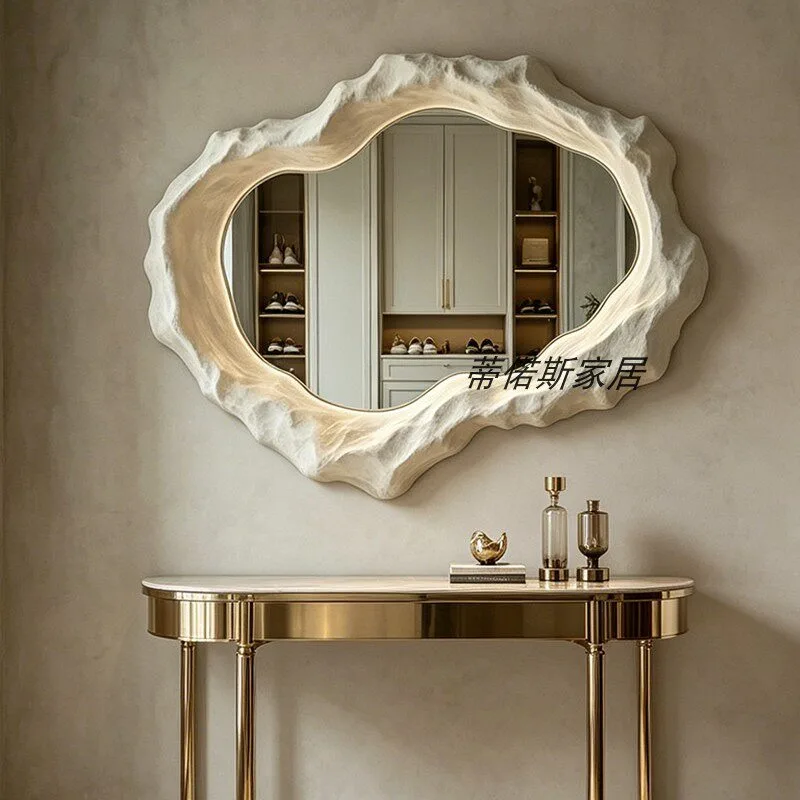 French Irregular Creative Makeup Mirror Shaped Bathroom Mirror Fireplace Decorative Mirror Art