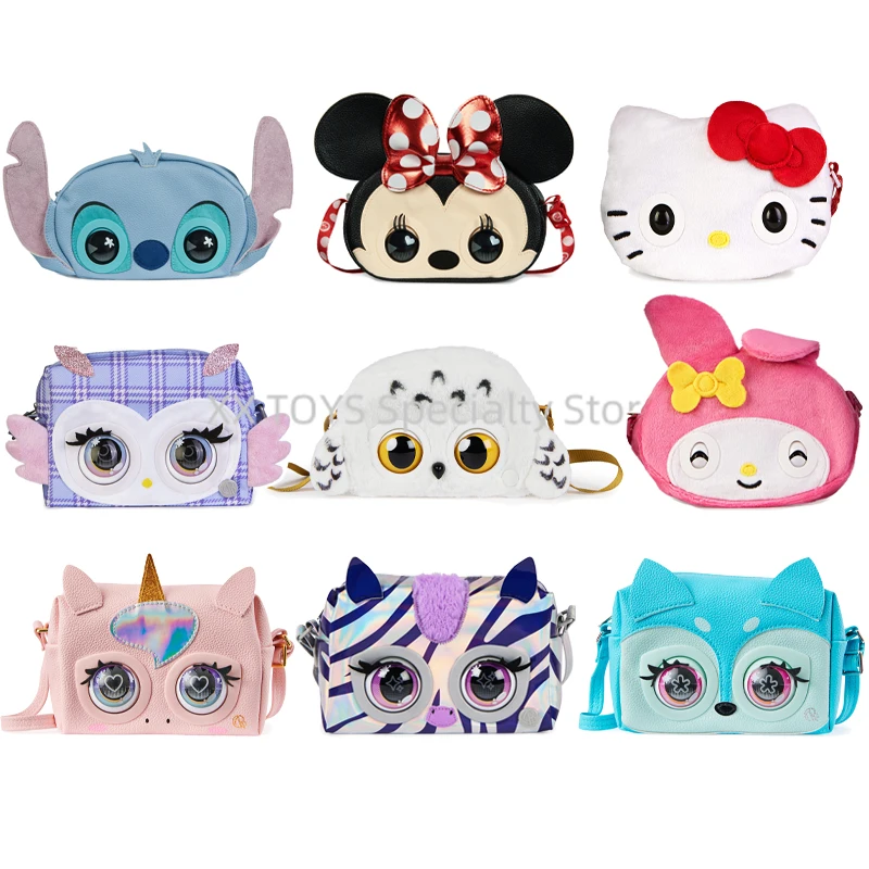 

Purse Pets Micros Minnie Mouse Stitch Unicorn Stylish Small Purse Interactive Vocalization Feature Girl Shoulder Bag Winking Bag