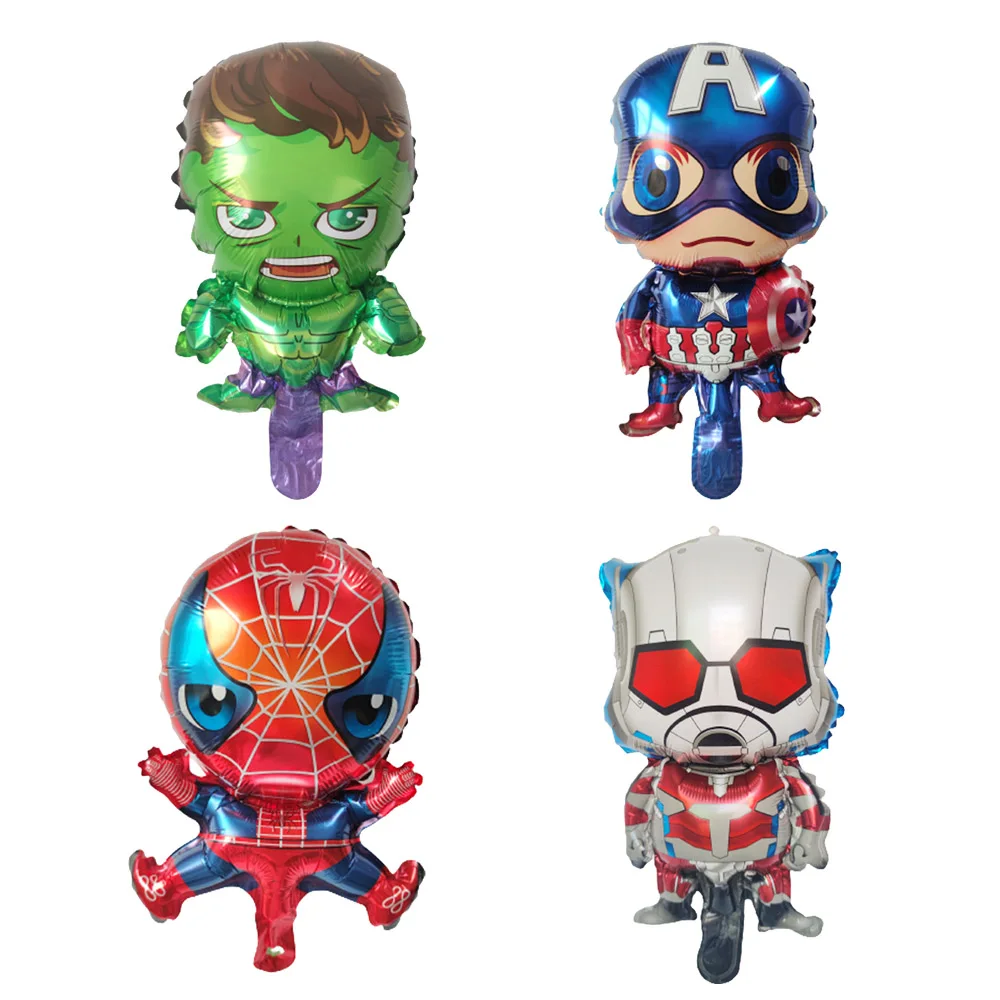 

50pcs mini Spiderman Iron Man Captain America Hero Balloons Birthday Party Decoration Boy Baby Shower Children's Cartoon Toy